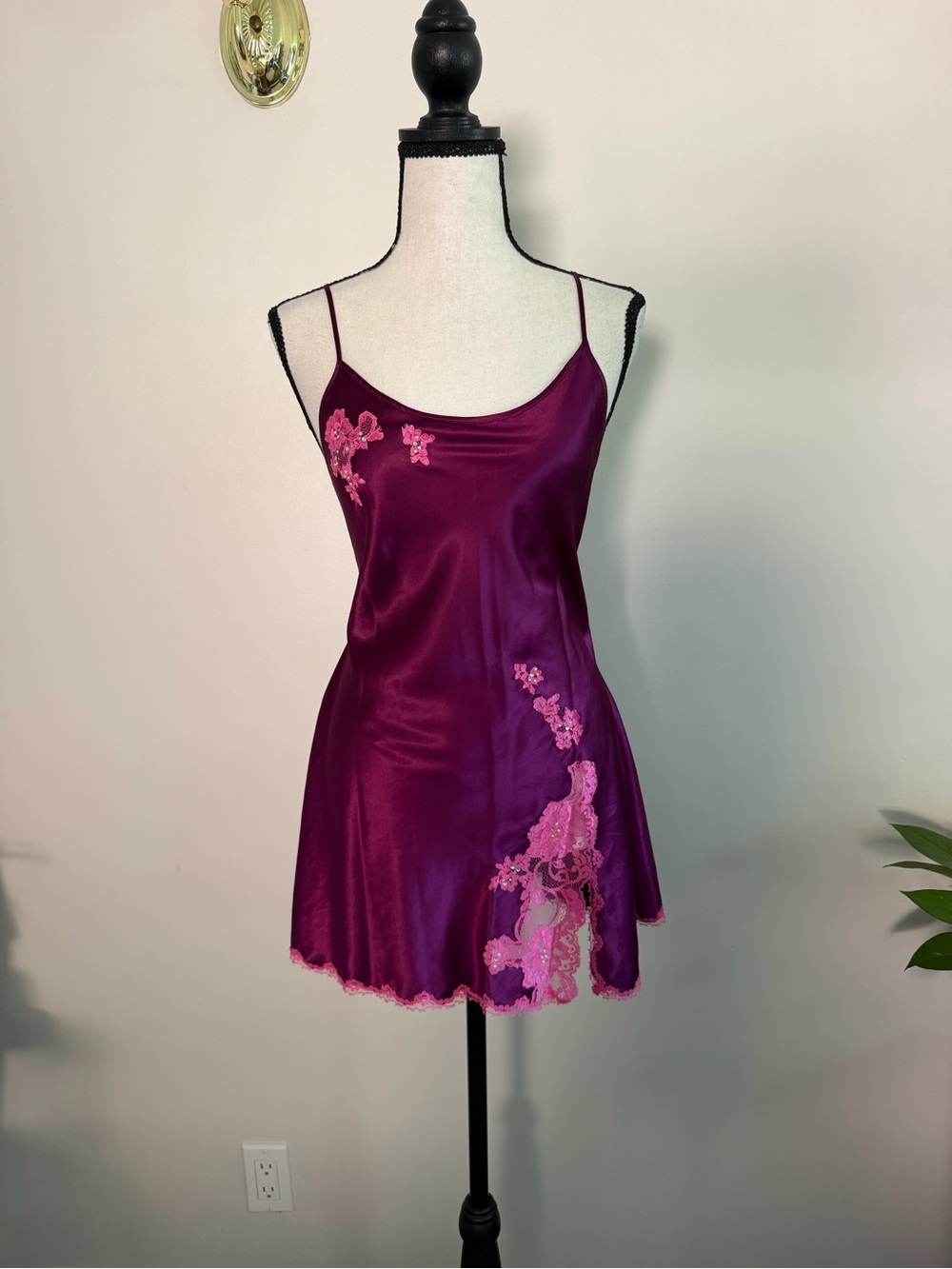 Victoria's Secret 2004 “Madison Beer” Orchid/Mulberry Purple Satin Slip Dress